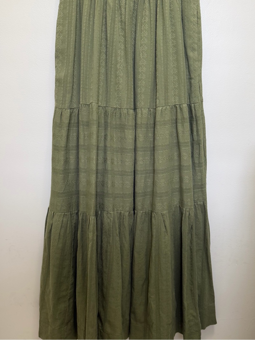 Anthropologie NWT Somerset Tiered Maxi Dress Pockets in Moss Green Size XS NEW - Picture 7 of 13